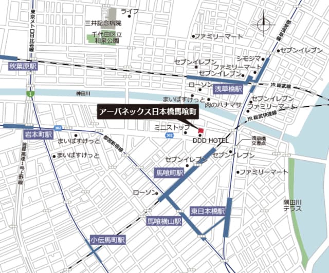 アーバネックス日本橋馬喰町 10階の地図 1