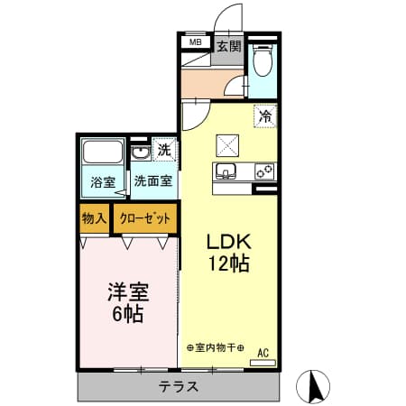 ベルデュ－ル 1階の間取り 1