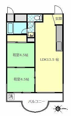 角一サンハイツ 5階の間取り 1