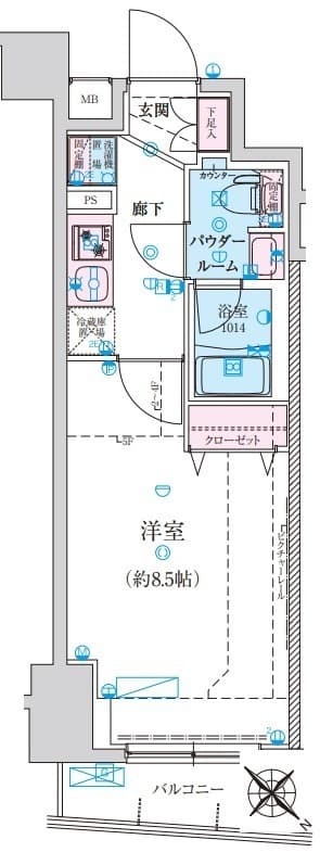 リヴシティ墨田イースト 3階の間取り 1