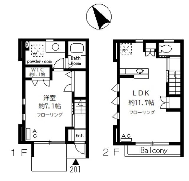 リヴェール武蔵小山 2階の間取り 1