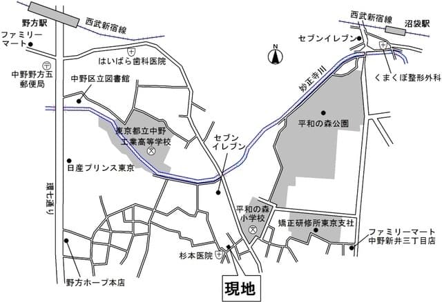 ウィングレット中野 1階の地図 1