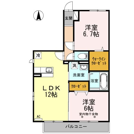 メゾンコンフォールⅢ 3階の間取り 1