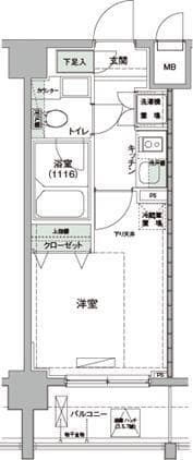 ハーモニーレジデンス羽田WEST 8階の間取り 1