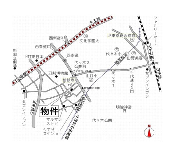 ミ・ルガル西参道 2階の地図 2