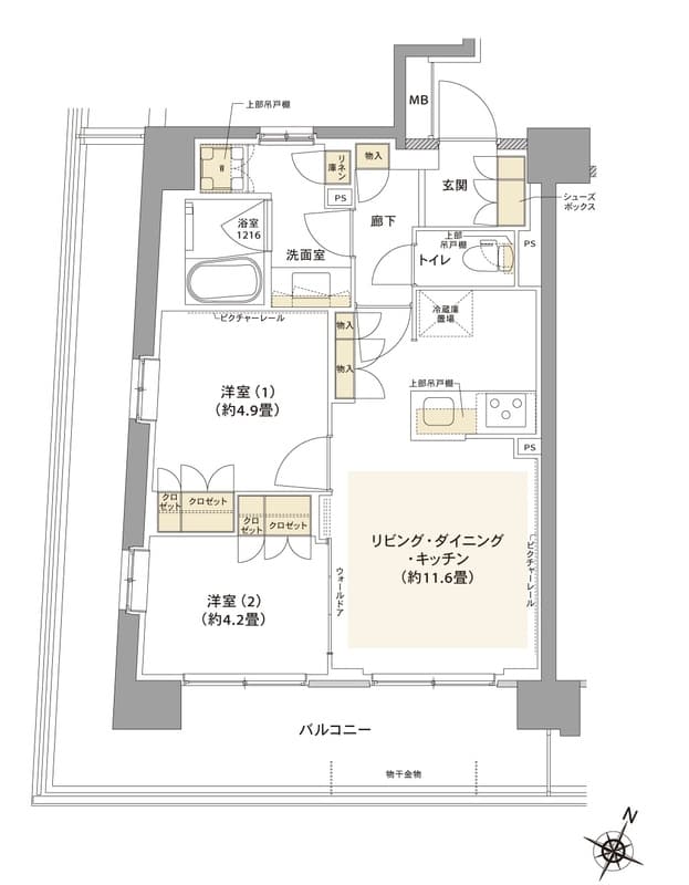 コムレジ赤羽　賃貸棟 8階の間取り 1