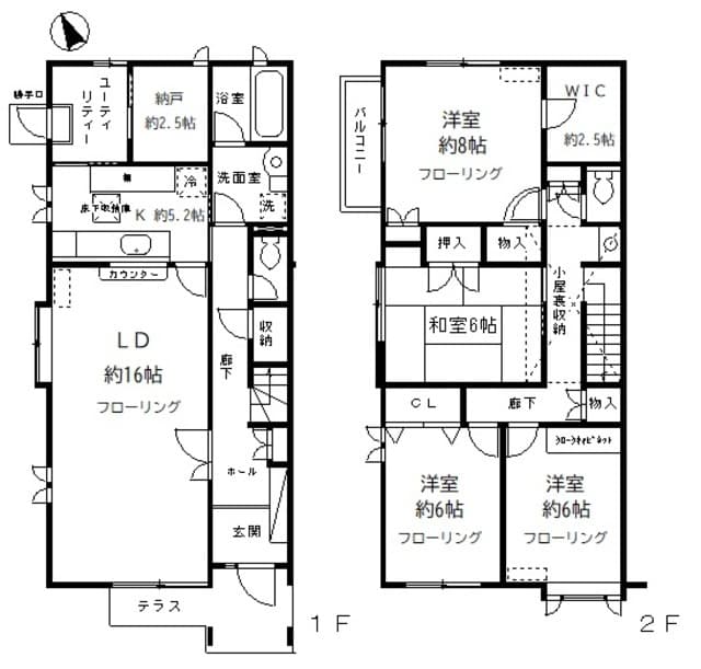 南大井１丁目メゾネット 2階の間取り 1