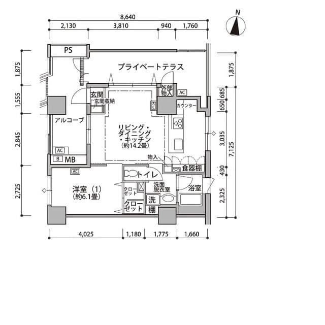 東雲キャナルコートＣＯＤＡＮ１９号棟 13階の間取り 1