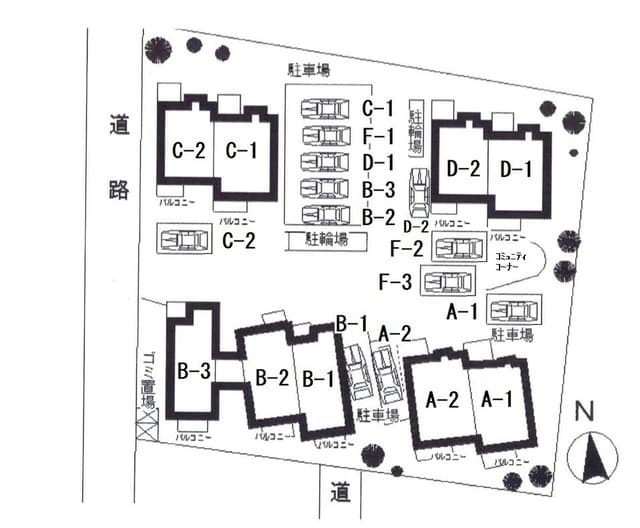 デザインコート宮前Ｂ 2階の地図 1