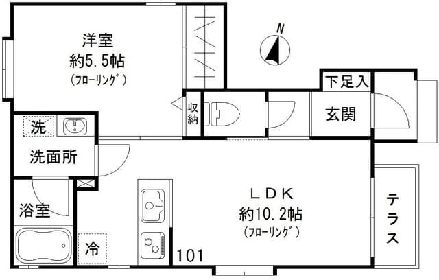 ラピスラズリー池尻 1階の間取り 1