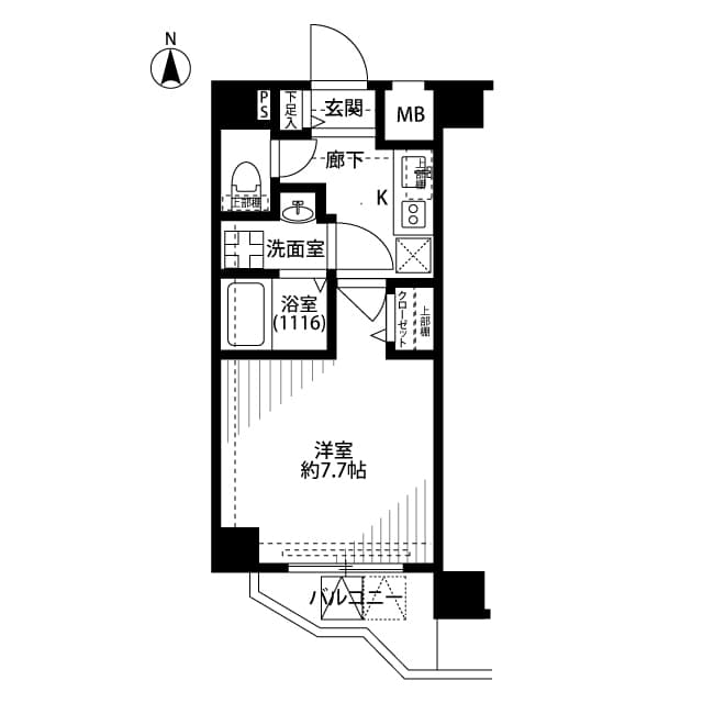 プレール・ドゥーク住吉Ⅱ 5階の間取り 1