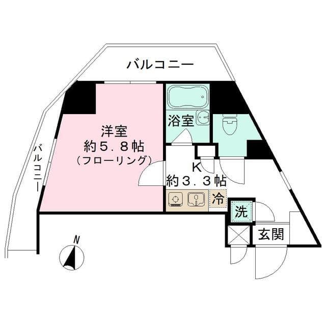 菱和パレス高輪台８０５ 8階の間取り 1