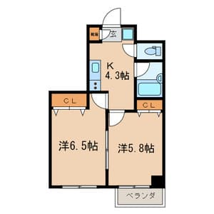 N.K. MANSION 4階の間取り 1