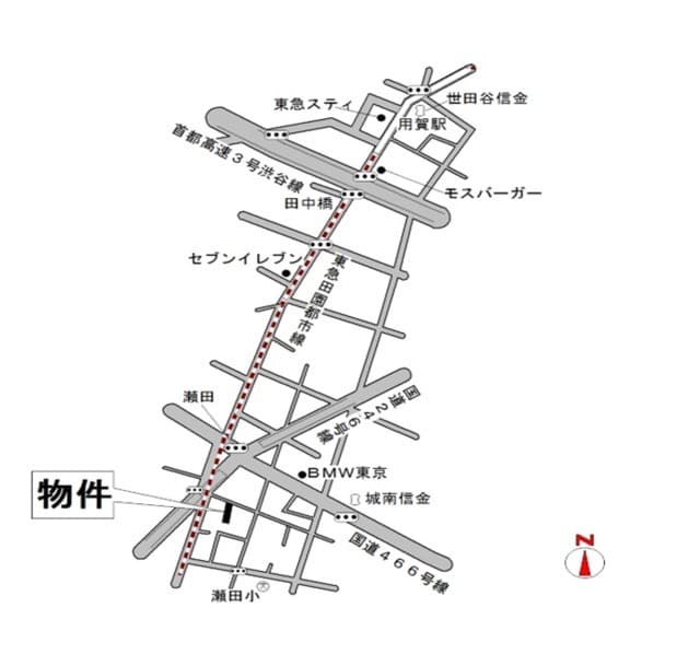 コート瀬田 1階の地図 1