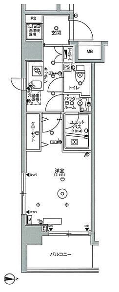 スカイコート中野沼袋 9階の間取り 1