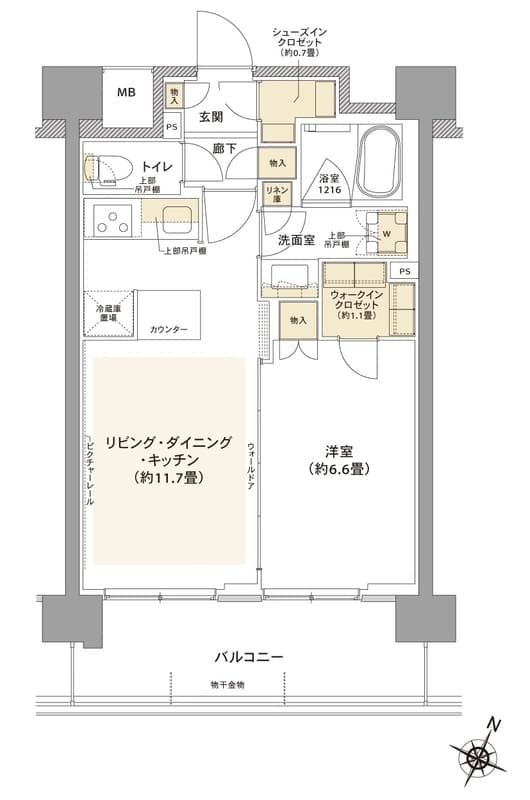 コムレジ赤羽　賃貸棟 2階の間取り 1