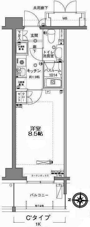 MFPRコート木場公園 10階の間取り 1