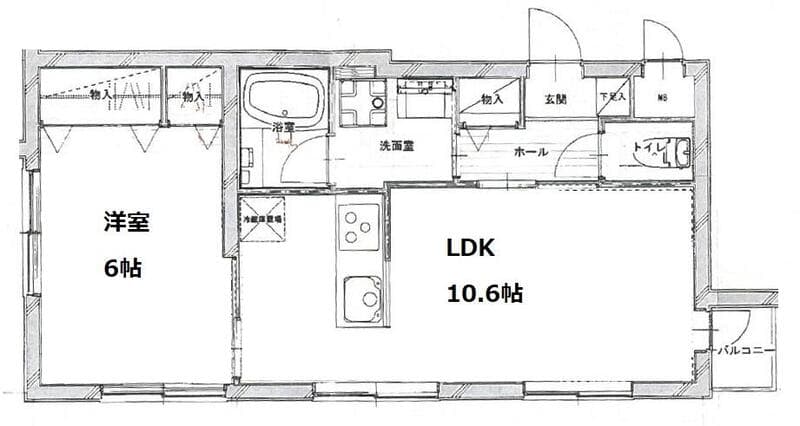 ノア豪徳寺 1階の間取り 1