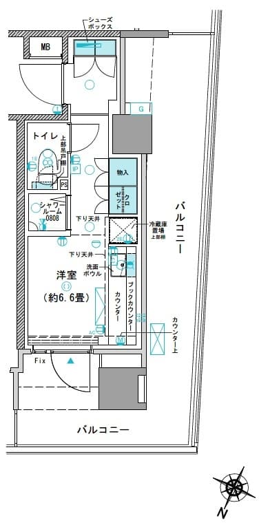 コムレジ赤羽　学生棟 5階の間取り 1