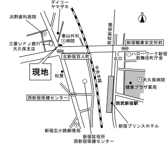 カメリアコート　新宿 9階の地図 1