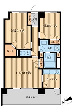 ＨＦ若林公園レジデンス 5階の間取り 1