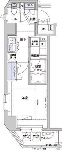 ハーモニーレジデンス住吉 5階の間取り 1