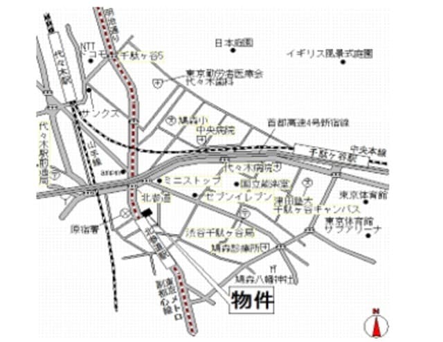 ニューシティアパートメンツ千駄ヶ谷Ⅱ 8階の地図 2