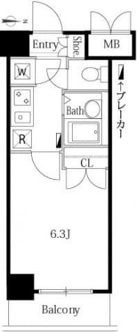 グランシャルム広尾 3階の間取り 1