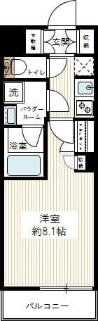 ＡＲＴＥＳＳＩＭＯ ＳＩＲＩＵＳ 8階の間取り 1