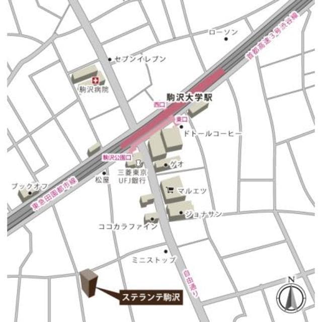 ステランテ駒沢 3階の地図 1