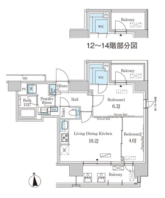 パークアクシス上野ＥＡＳＴ 11階の間取り 1