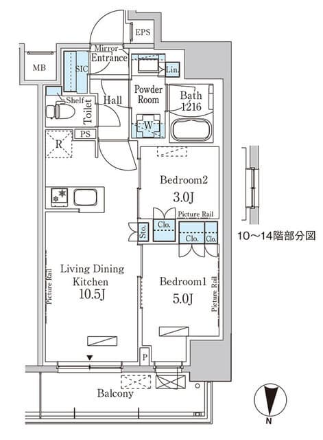 パークアクシス錦糸公園 5階の間取り 1