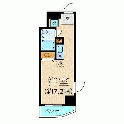 エスコート麻布十番 7階の間取り 1