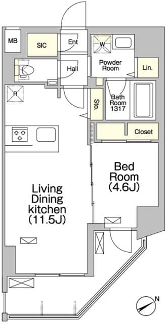 ＧＲＡＣＩＡ　ＰＬＡＣＥ　ＨＯＮＫＯＭＡＧＯＭＥ 5階の間取り 1