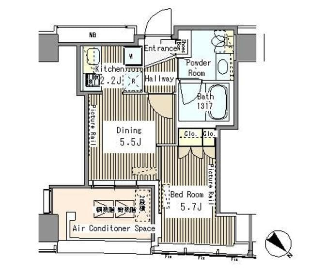 ＭＹ　ＴＯＷＥＲ　ＲＥＳＩＤＥＮＣＥ 19階の間取り 1