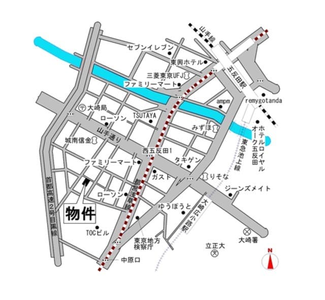 モデュロール五反田 2階の地図 2