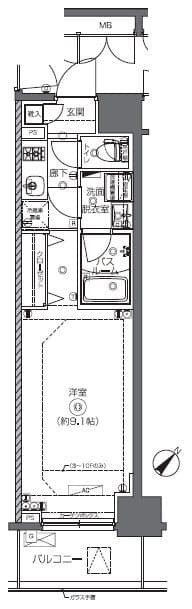 ZOOM日本橋馬喰町 11階の間取り 1