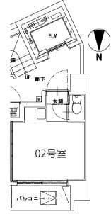 デコズキャッスル赤坂 5階の間取り 1