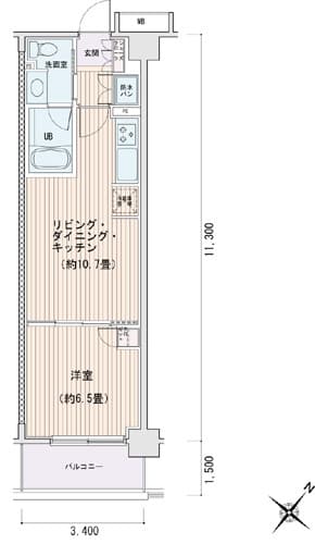 エスティメゾン豊洲レジデンスＥ 5階の間取り 1