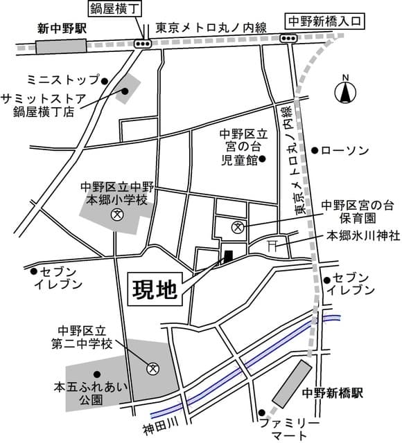 PIENZA　中野新橋 1階の地図 1