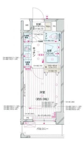 パレステュディオ新宿都庁前 6階の間取り 1