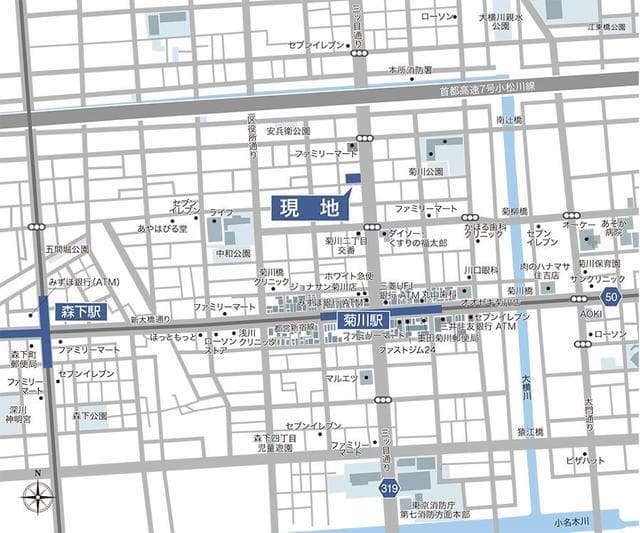 ルフォンプログレ菊川 9階の地図 1