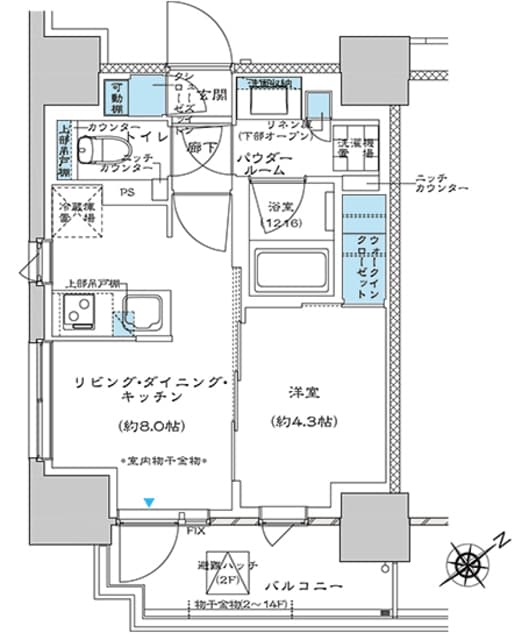 プレミスト板橋 3階の間取り 1