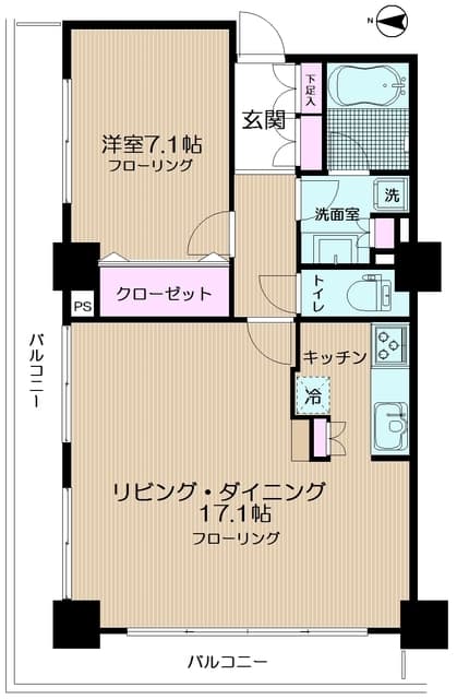 ソアールタワー市ヶ谷の丘 5階の間取り 1