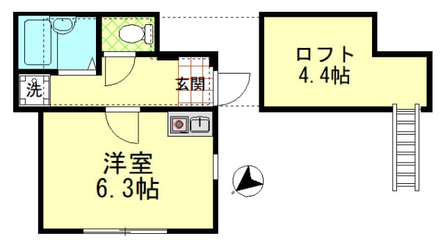 ドミール西が丘 2階の間取り 1