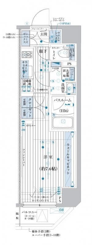 ブライズ池袋 8階の間取り 1