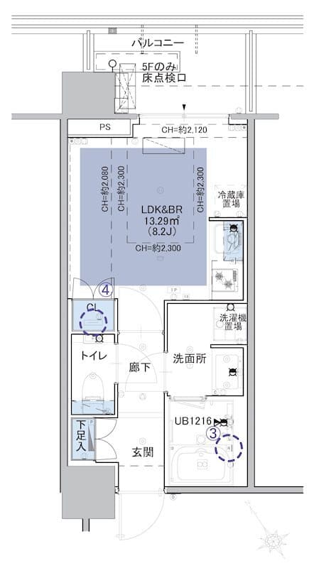 シティタワー新宿 17階の間取り 1