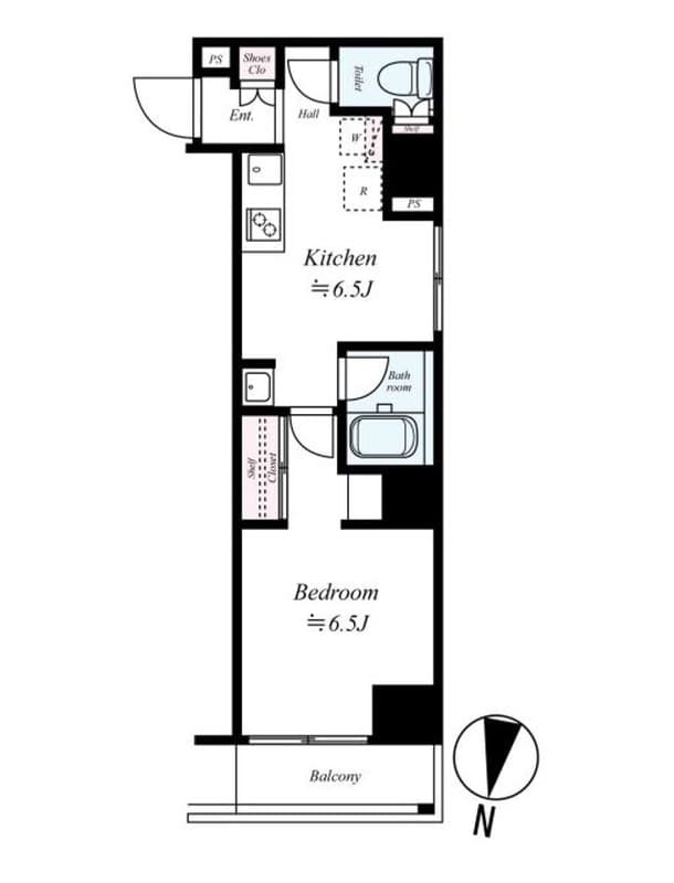 B CITY APARTMENT SHINAGAWA WEST 3階の間取り 1