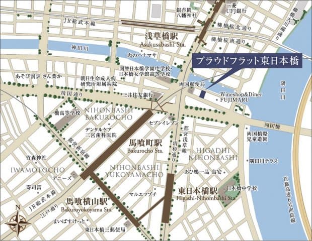 プラウドフラット東日本橋 3階の地図 1