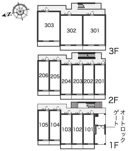 レオパレスアメニティ中葛西 1階の間取り 1